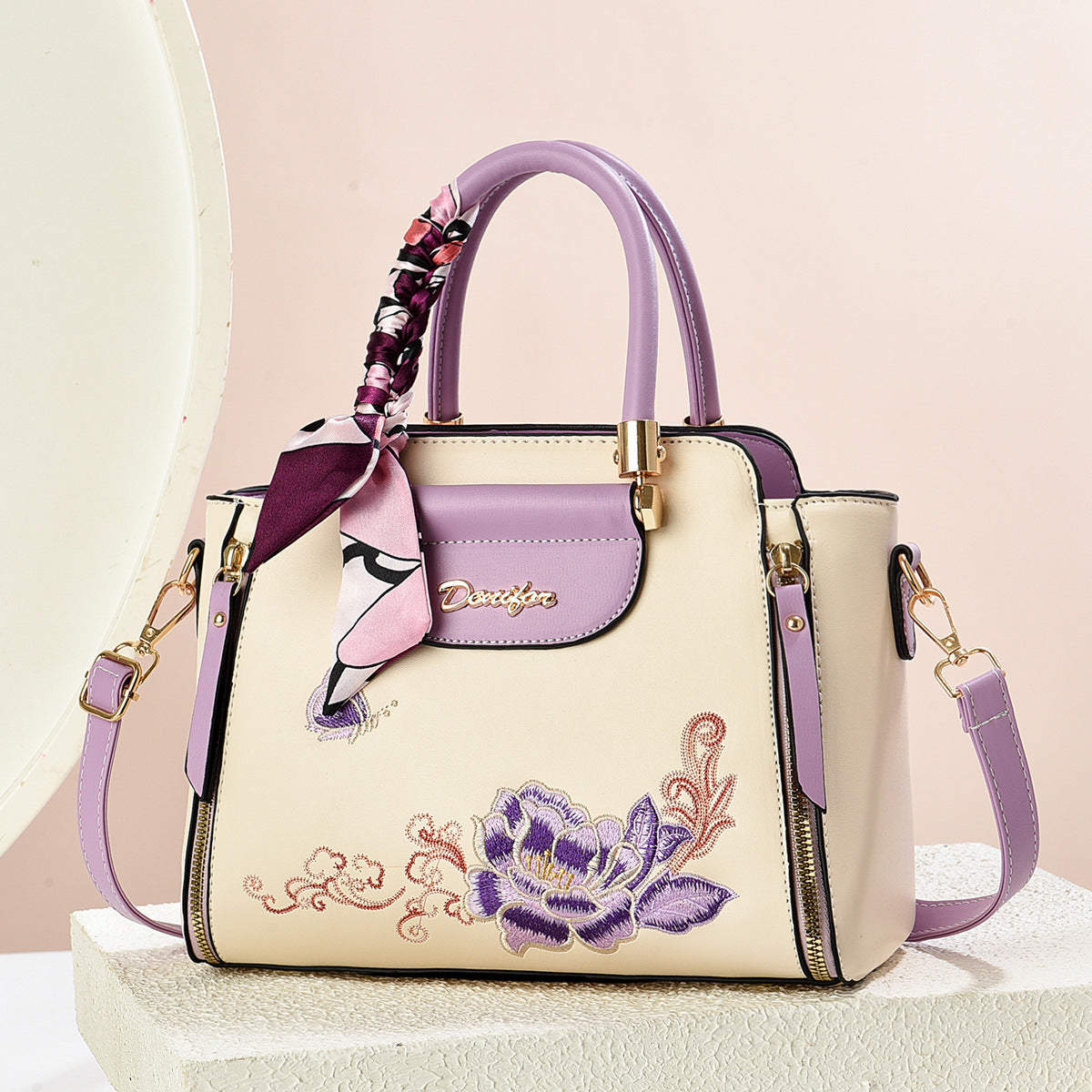 Women's Floral Embroidered Handbag