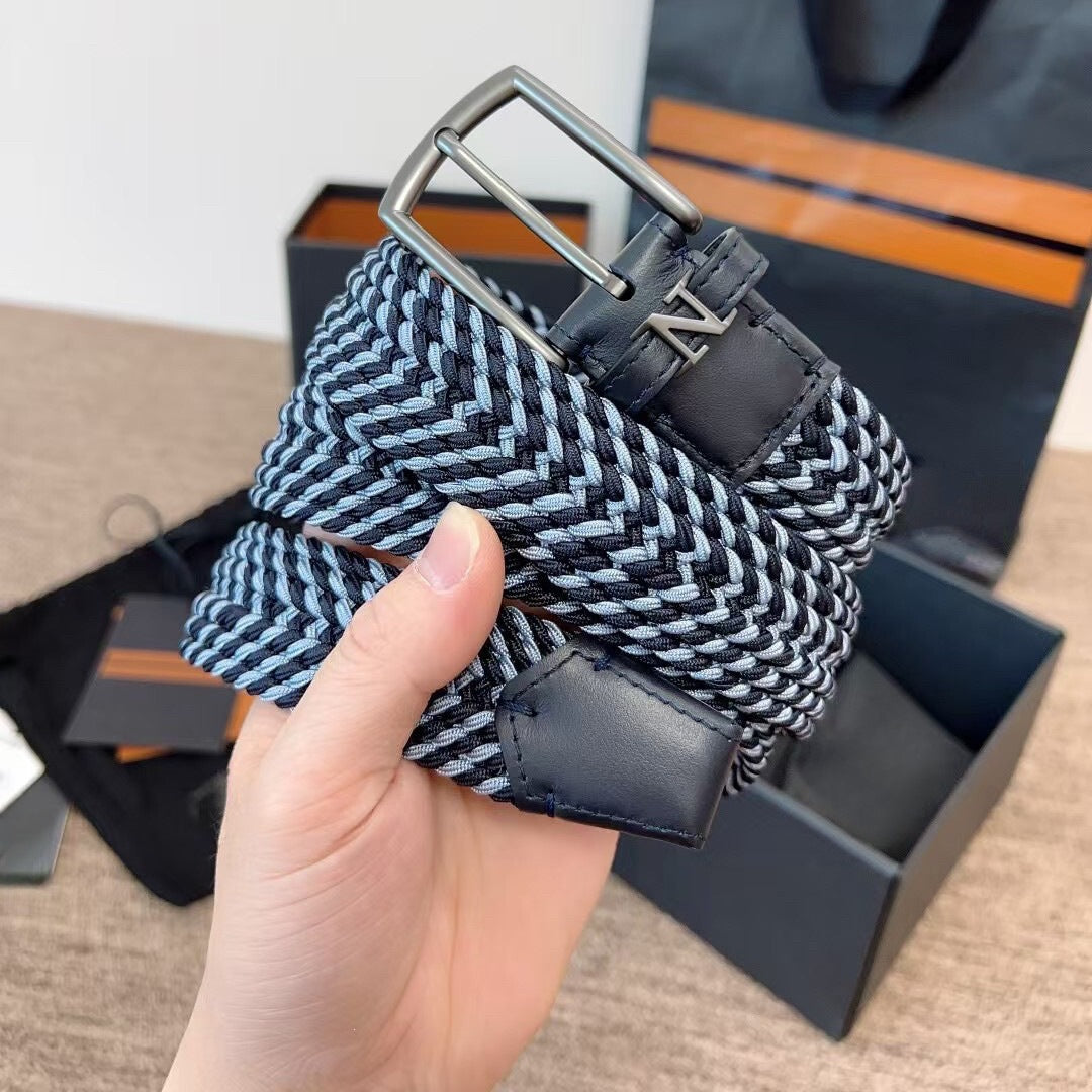 Woven Elastic Leather Belt