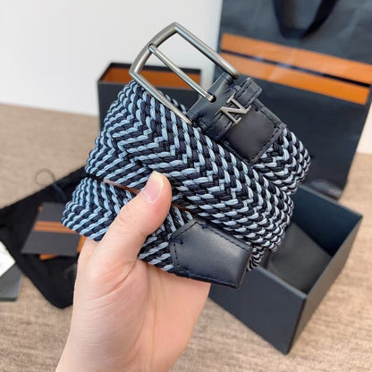 Woven Elastic Leather Belt
