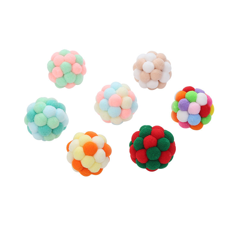Colorful Plush Cat Balls