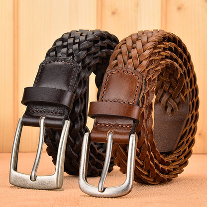 Men's Handwoven Leather Belt