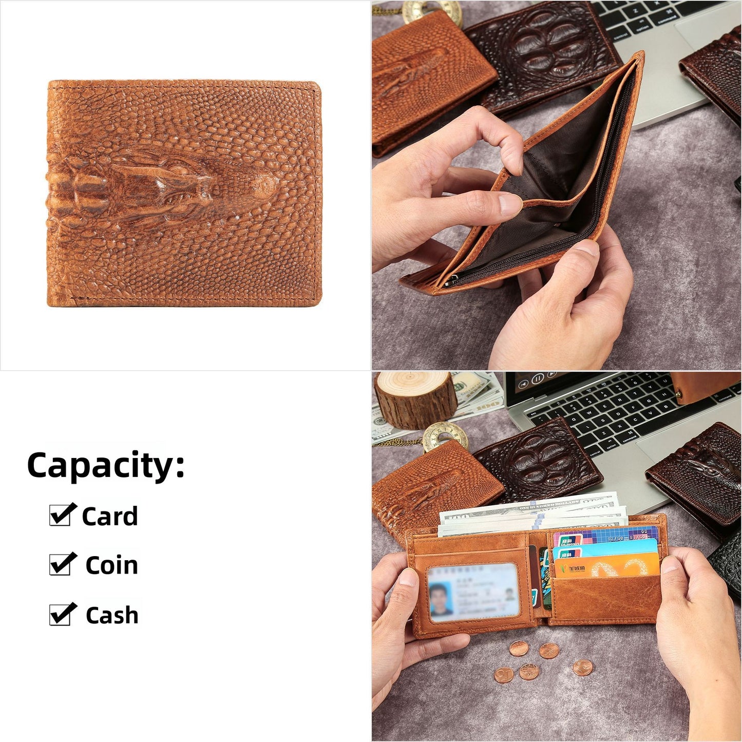 Men's Crocodile Leather Wallet