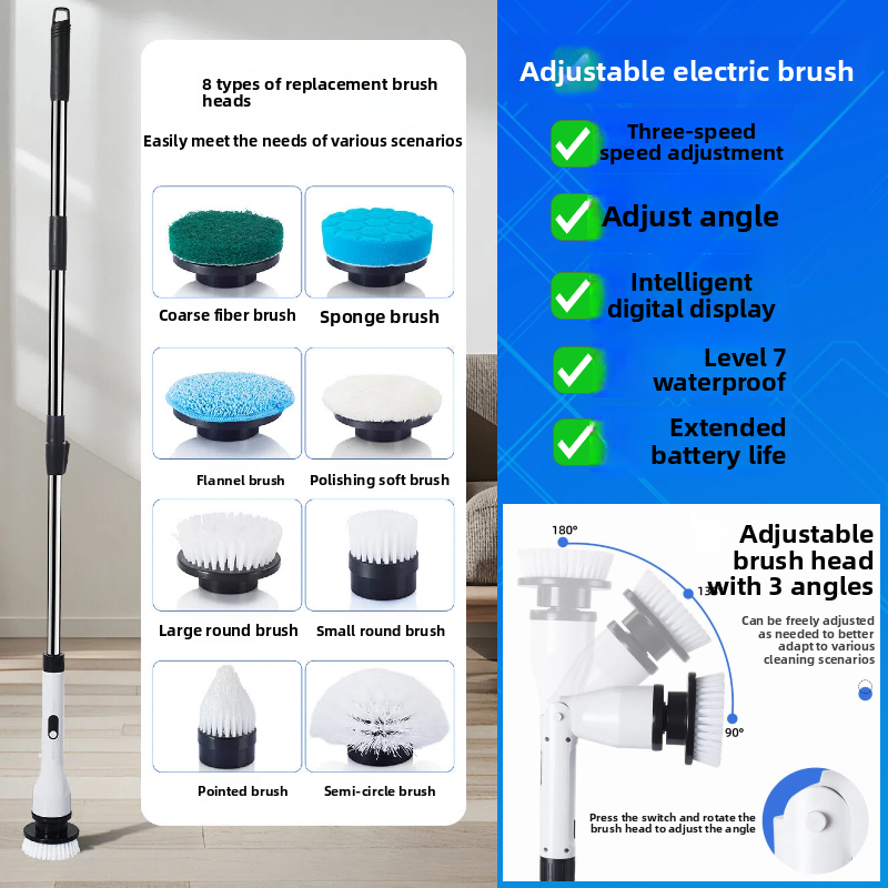 Electric Cleaning Brush with Multiple Attachments