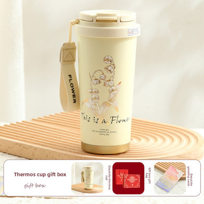 Floral Stainless Steel Thermos Cup