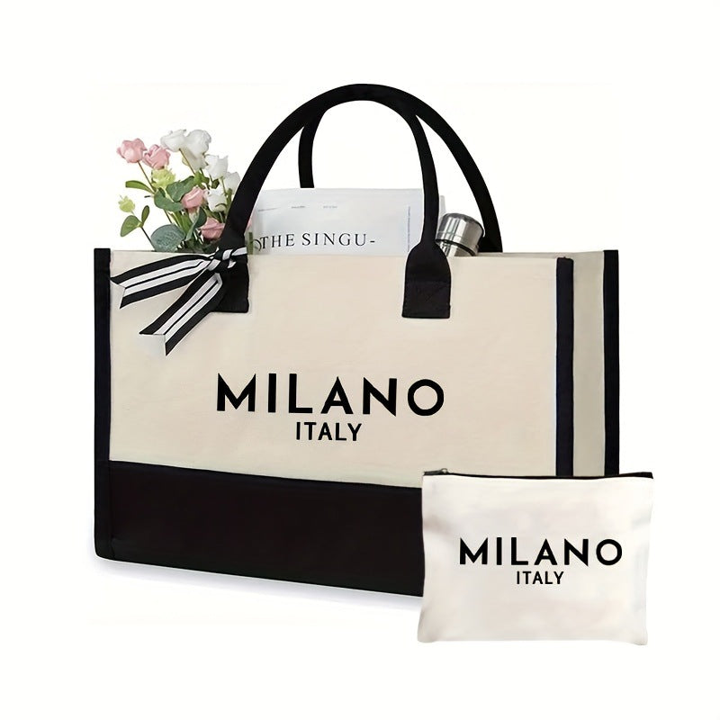 Initial Flower Tote Bag