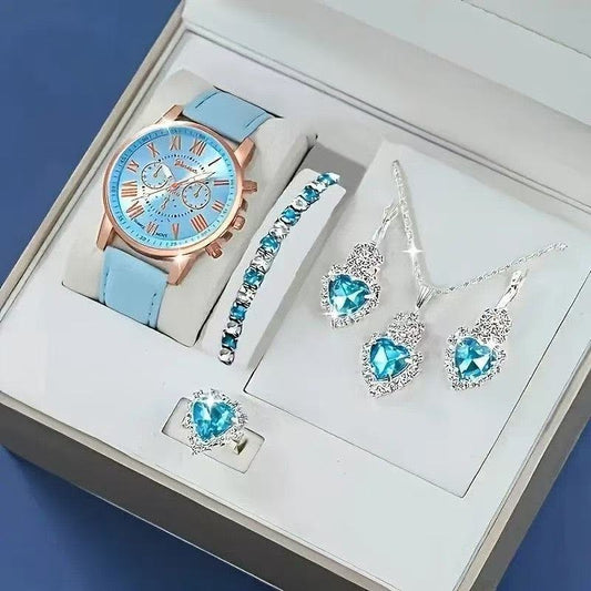Women's Diamond Accent Quartz Watch and Jewelry
