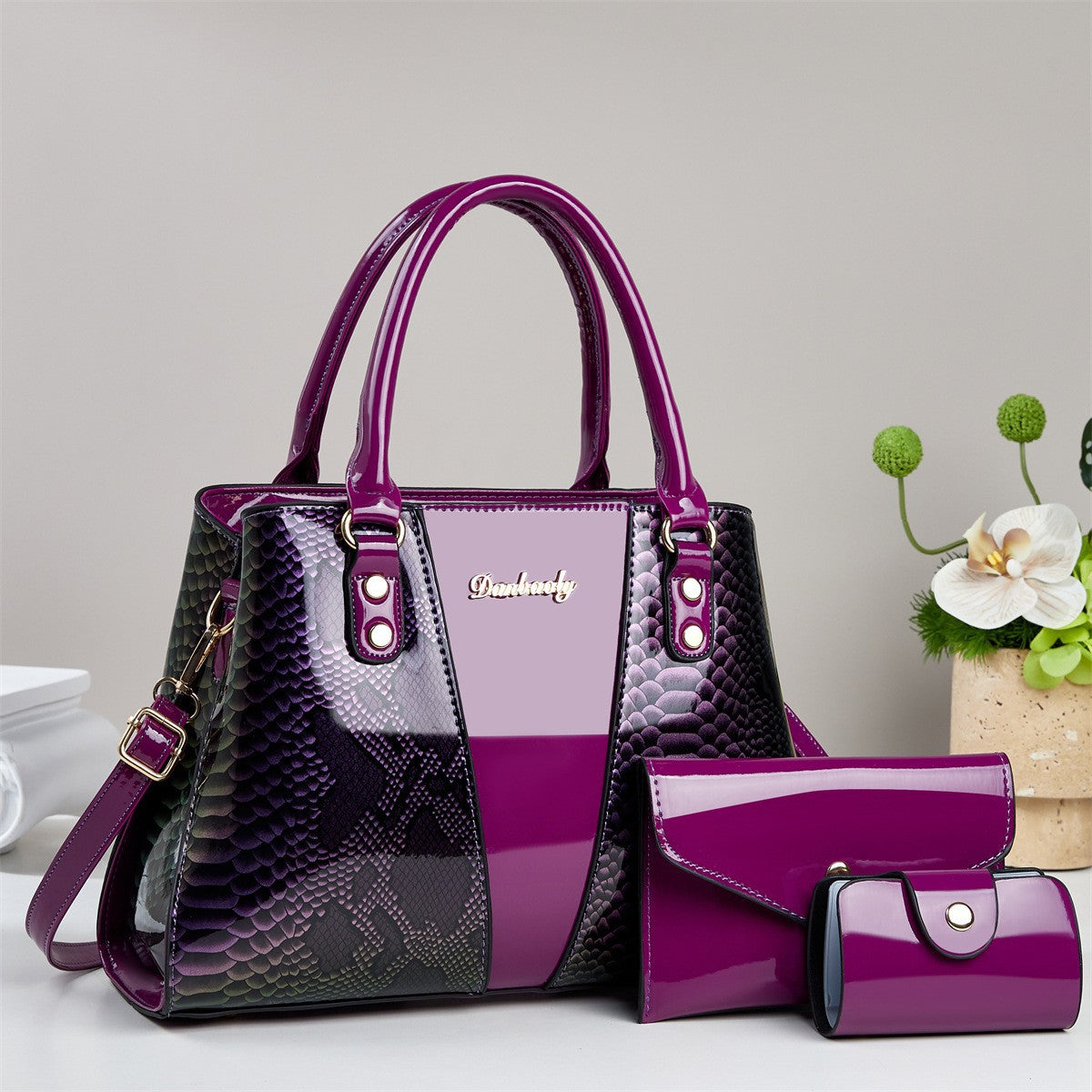 Women's Snake Print Handbag