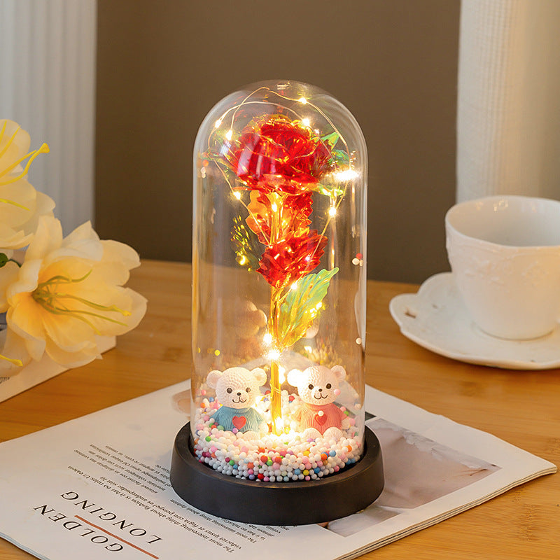 Eternal Rose Bear LED Lamp