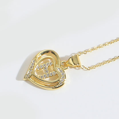 Heart Initial Necklace Gift