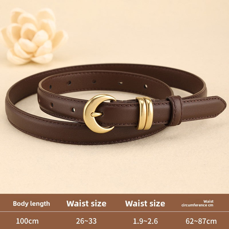 Women's Thin Leather Belt