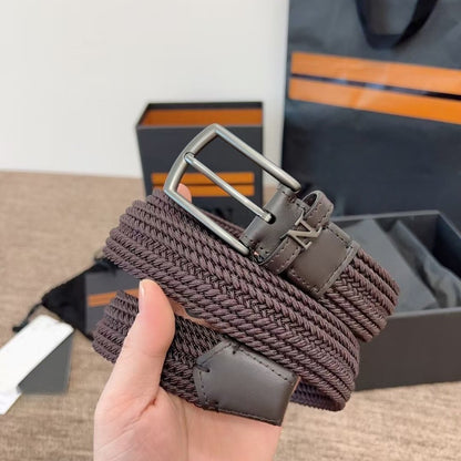 Woven Elastic Leather Belt