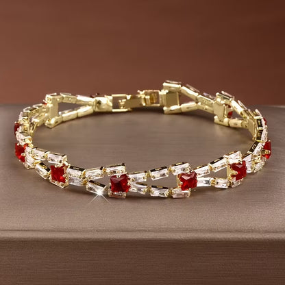 Geometric Zircon Tennis Bracelet