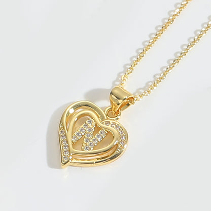 Heart Initial Necklace Gift
