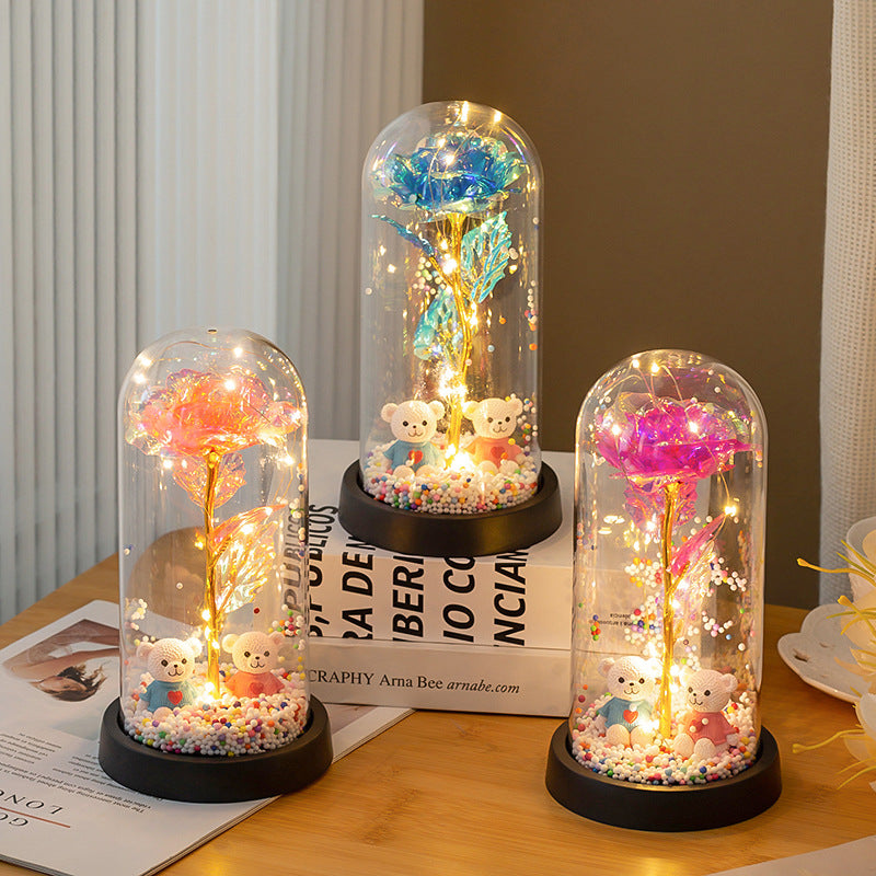 Eternal Rose Bear LED Lamp