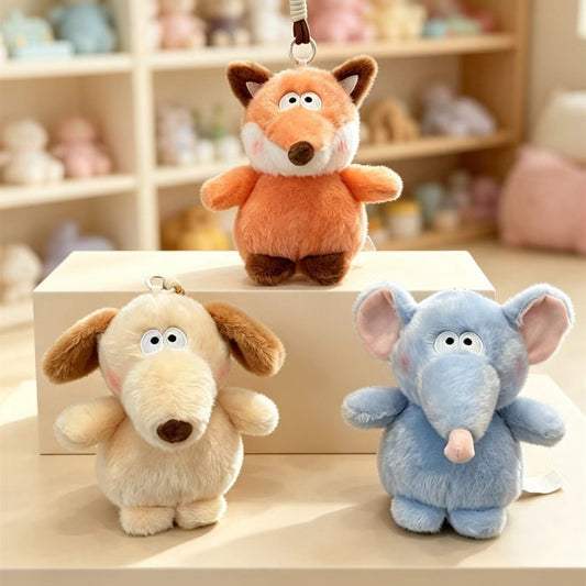 Cute Animal Plush Keychain Charm