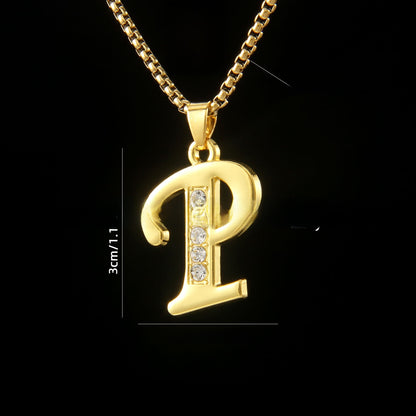 Golden Initial Letter Necklace