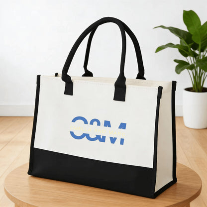 Initial Flower Tote Bag