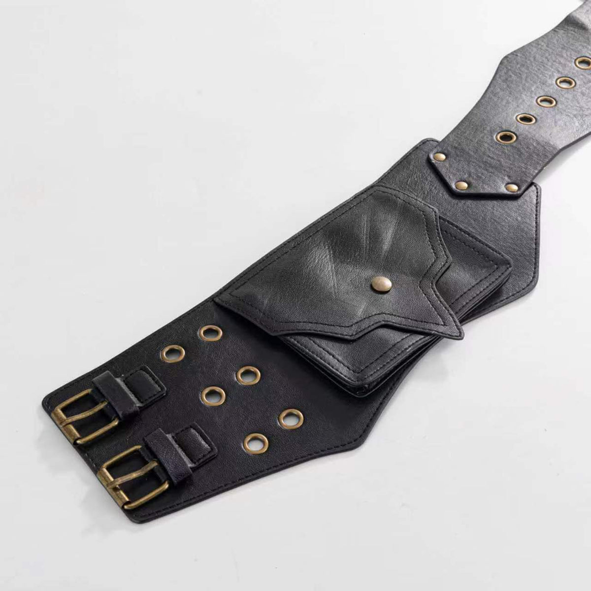 Women's Wide PU Leather Belt