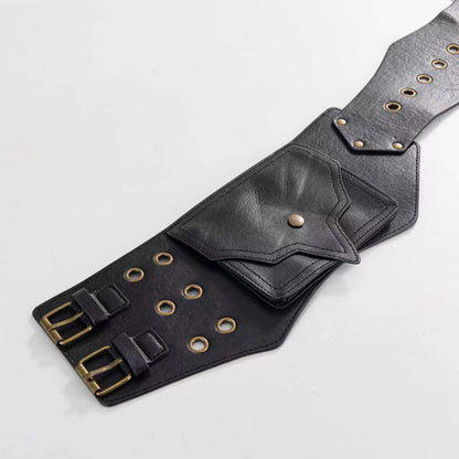 Women's Wide PU Leather Belt