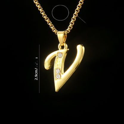 Golden Initial Letter Necklace