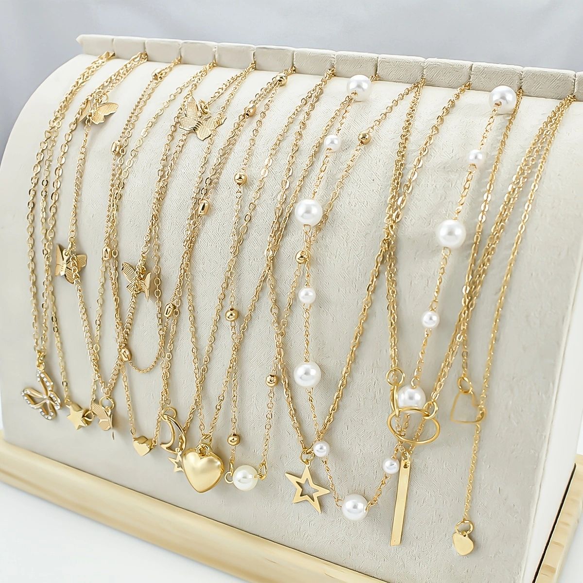 Golden Layered Necklace Set