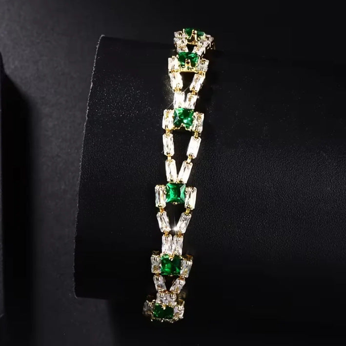 Geometric Zircon Tennis Bracelet