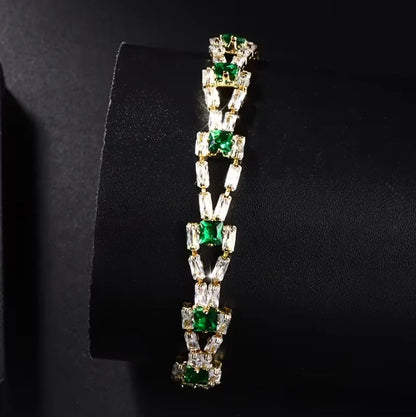 Geometric Zircon Tennis Bracelet