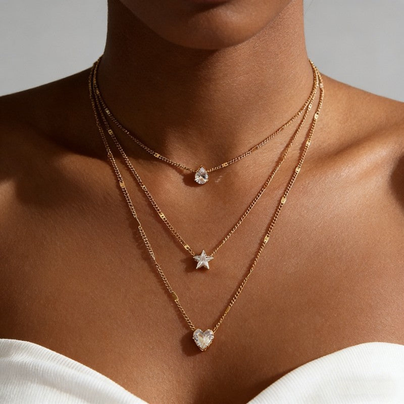 Multi Layered Crystal Necklace