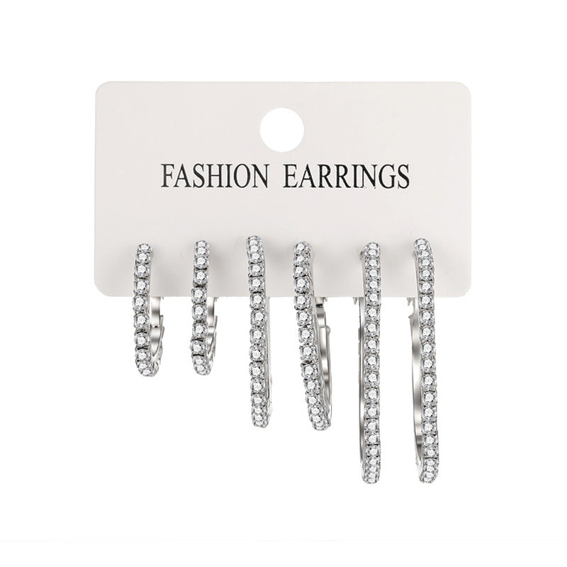 3 Pairs Hoop Earrings Set