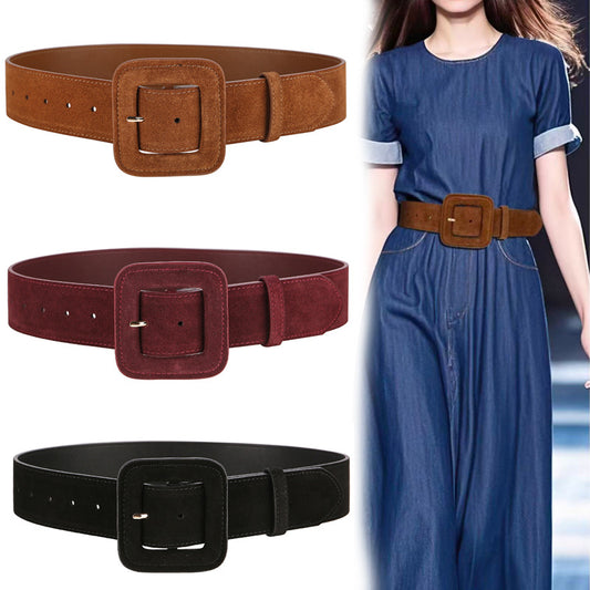 Women's Wide Leather Waist Belt