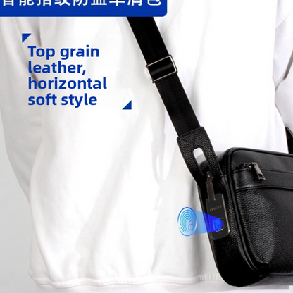 Fingerprint Leather Crossbody Bag