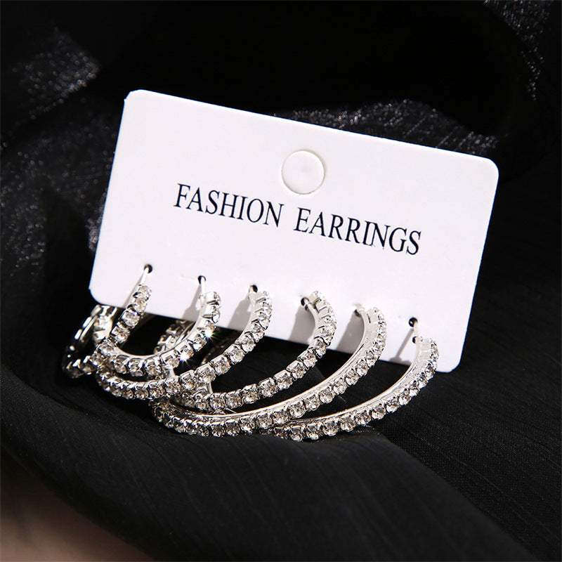 3 Pairs Hoop Earrings Set