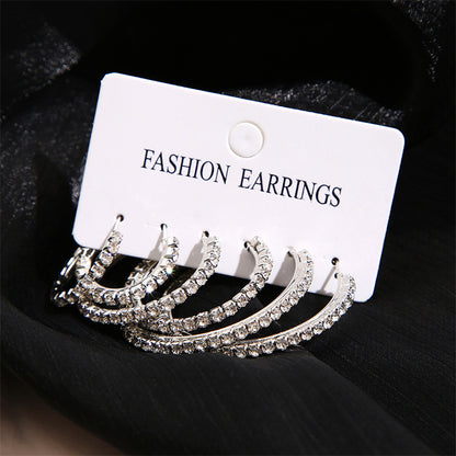 3 Pairs Hoop Earrings Set