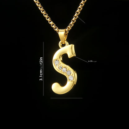 Golden Initial Letter Necklace