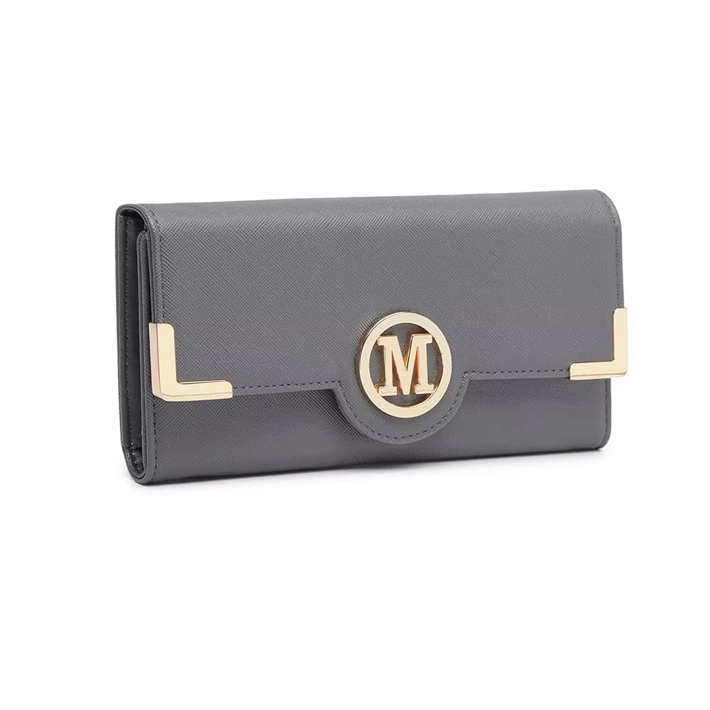 Miss Lulu Women's PU Leather Long Wallet with Card Slots