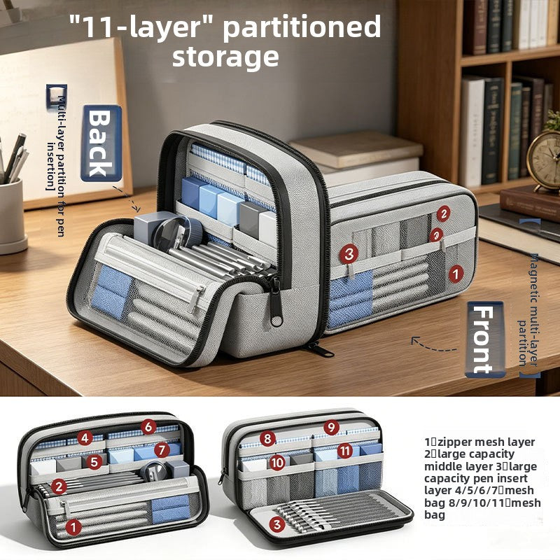 11 Layer Magnetic Pencil Case