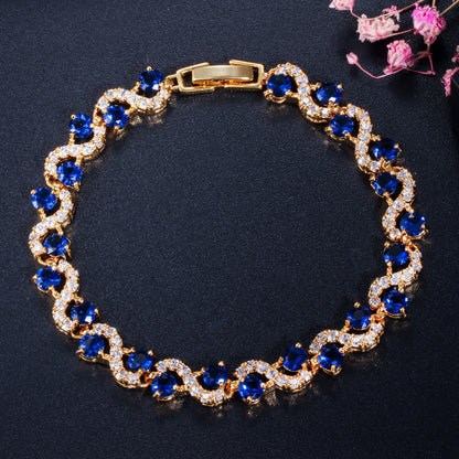 Colorful Wave Zircon Bracelet
