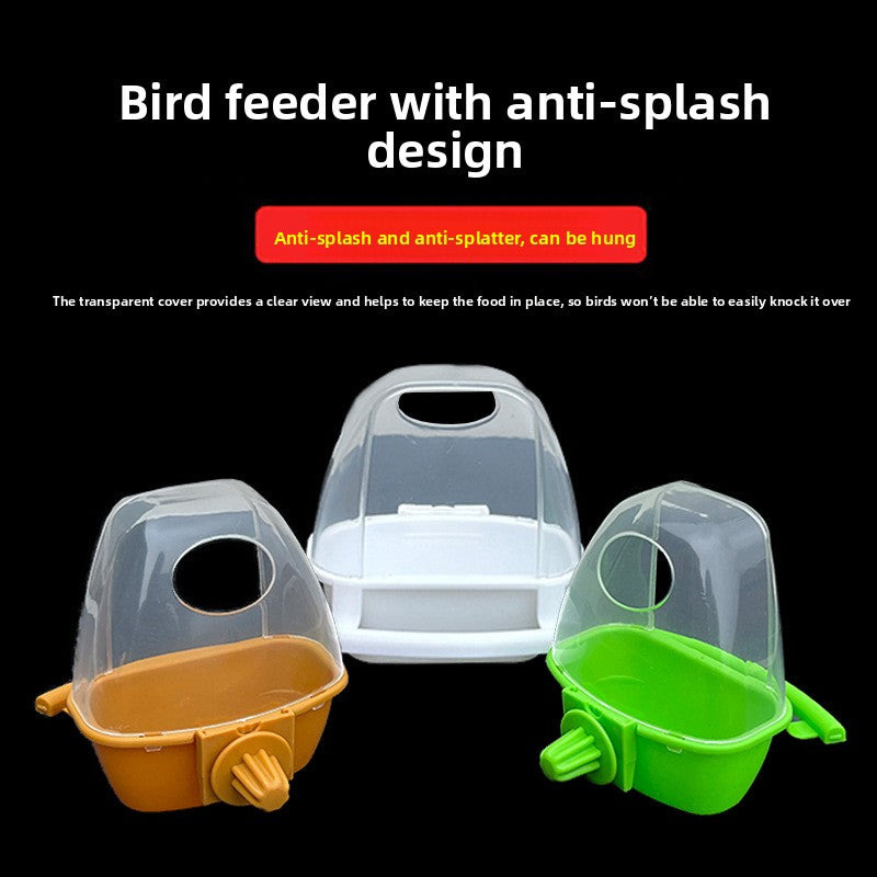 Hangable Splash-Proof Bird Feeder for Budgies & Cockatiels