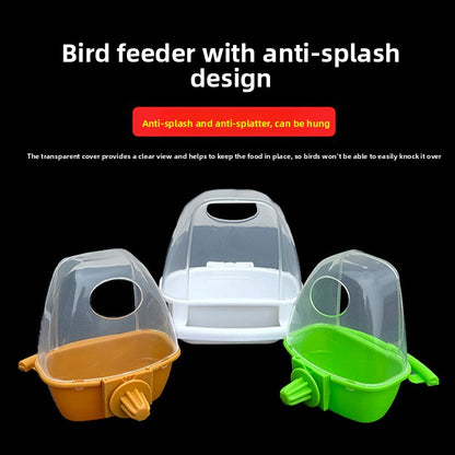 Hangable Splash-Proof Bird Feeder for Budgies & Cockatiels