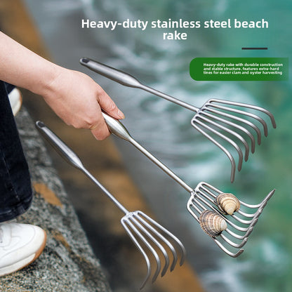 Stainless Steel Digging Rake for Beach and Garden