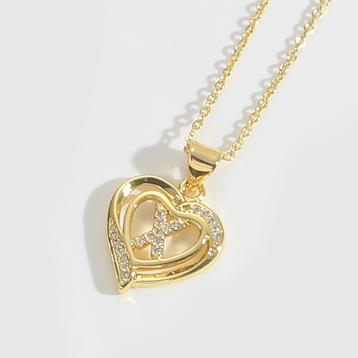 Heart Initial Necklace Gift