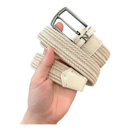 Woven Elastic Leather Belt