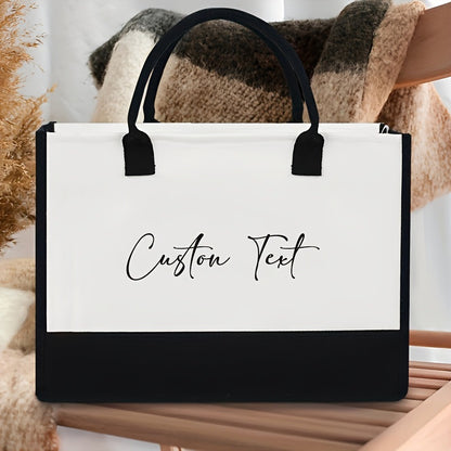 Initial Flower Tote Bag