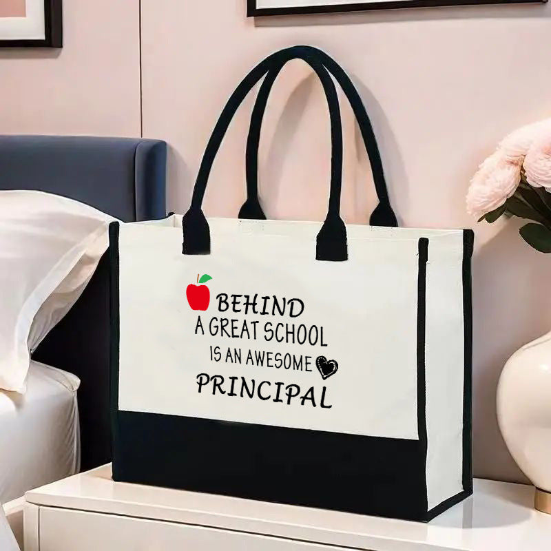 Initial Flower Tote Bag