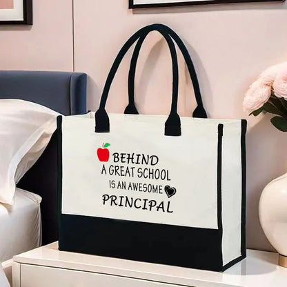 Initial Flower Tote Bag