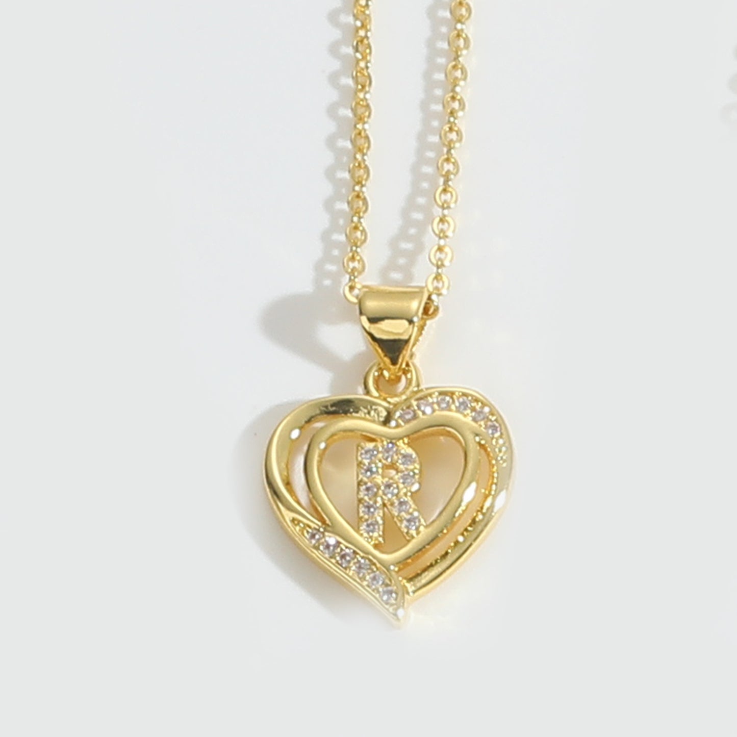 Heart Initial Necklace Gift