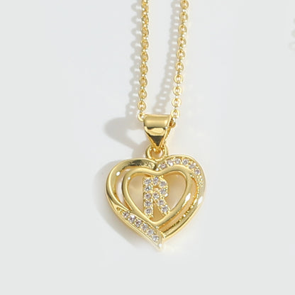 Heart Initial Necklace Gift