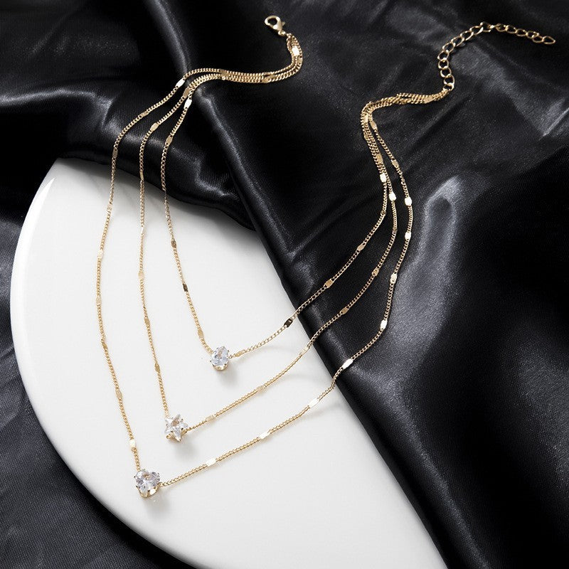 Multi Layered Crystal Necklace