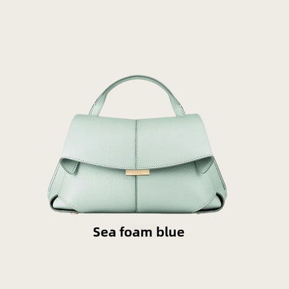 Polene Smile Pleated Genuine Leather Crossbody Bag