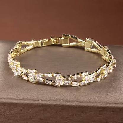 Geometric Zircon Tennis Bracelet